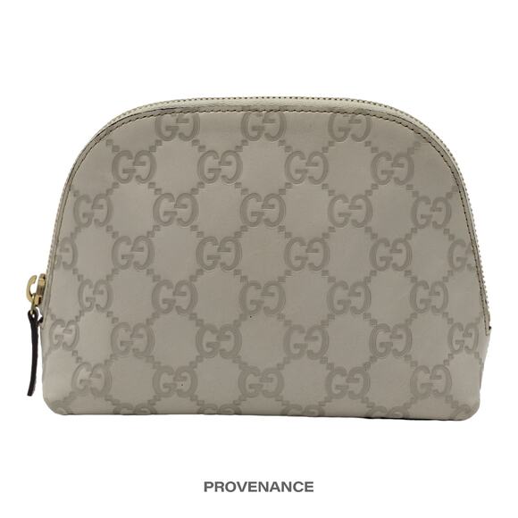 🔴 Gucci Zip GG Cosmetic Pouch Bag - Chalk Guccissima - Picture 1 of 10